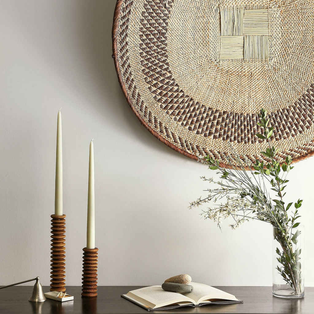 Wooden spiral candle holder