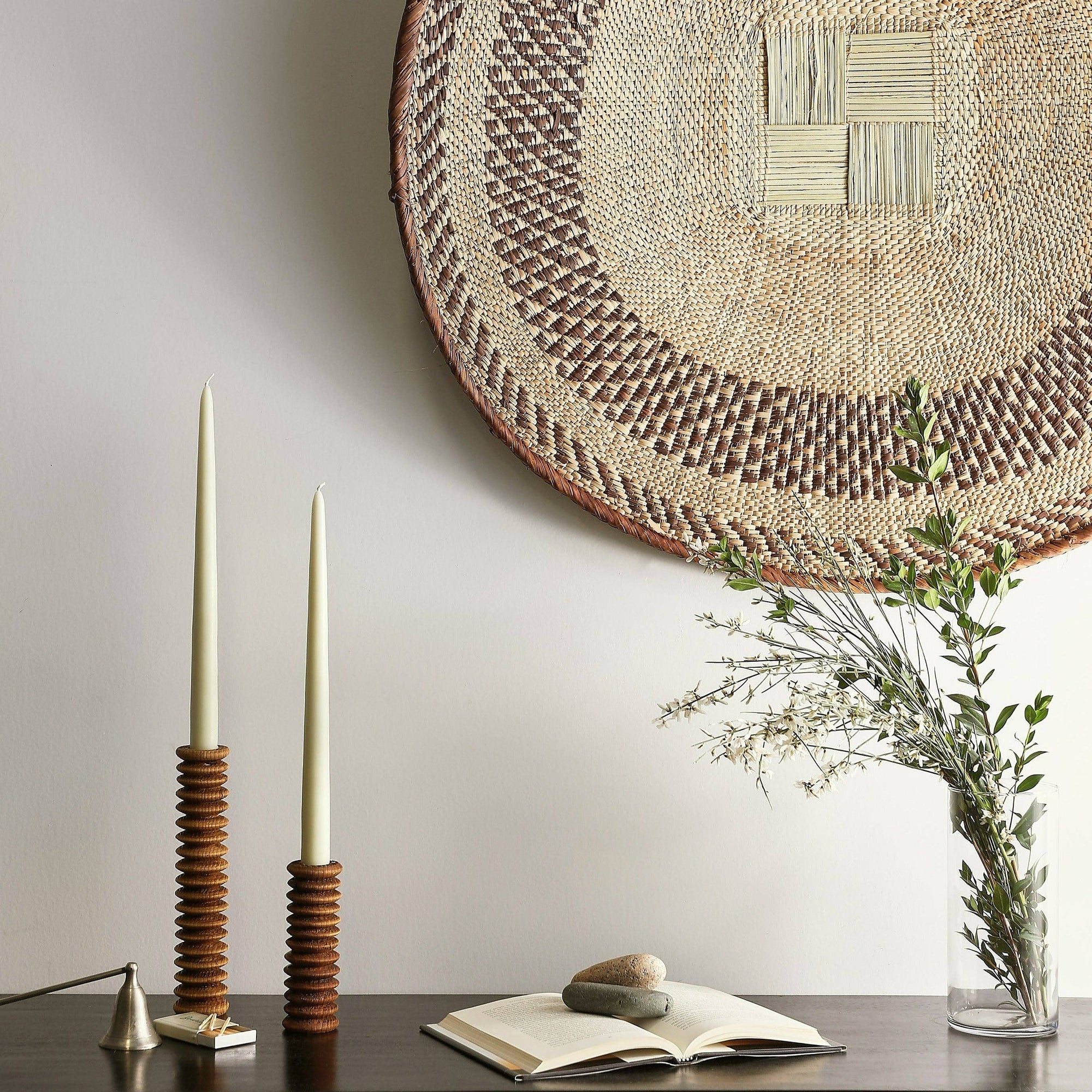 Wooden spiral candle holder