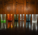 Almond shell hand blown recycled glass tumbler, detail