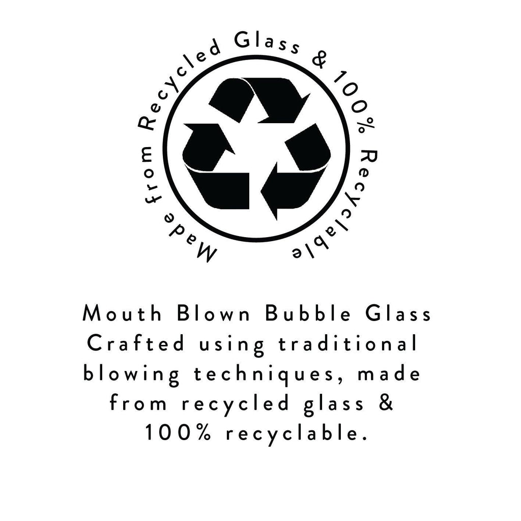Almond shell hand blown recycled glass tumbler, detail