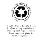 Almond shell hand blown recycled glass tumbler, detail