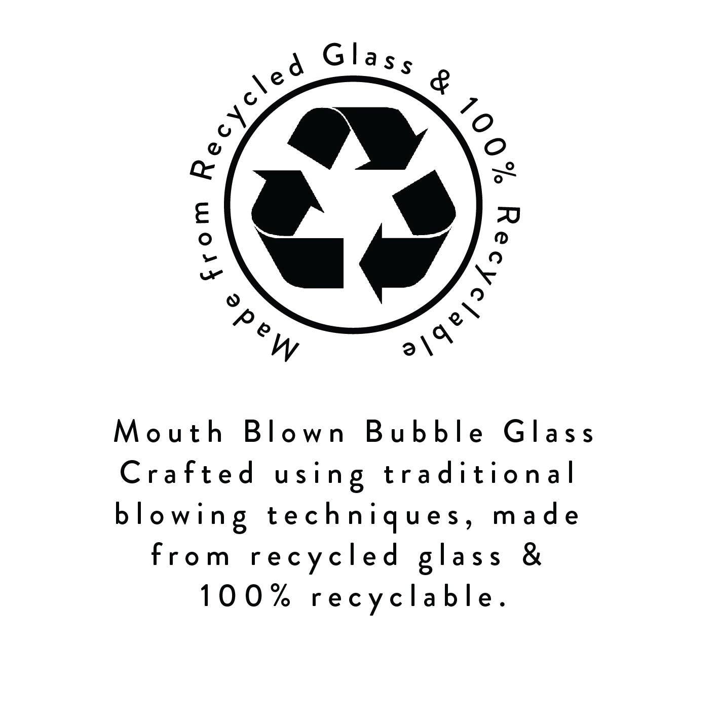 Almond shell hand blown recycled glass tumbler, detail