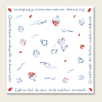 Pattern of kitchen utensils and food items with text on a white background