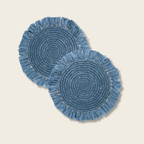 Blue Raffia Placemat - Set of 2