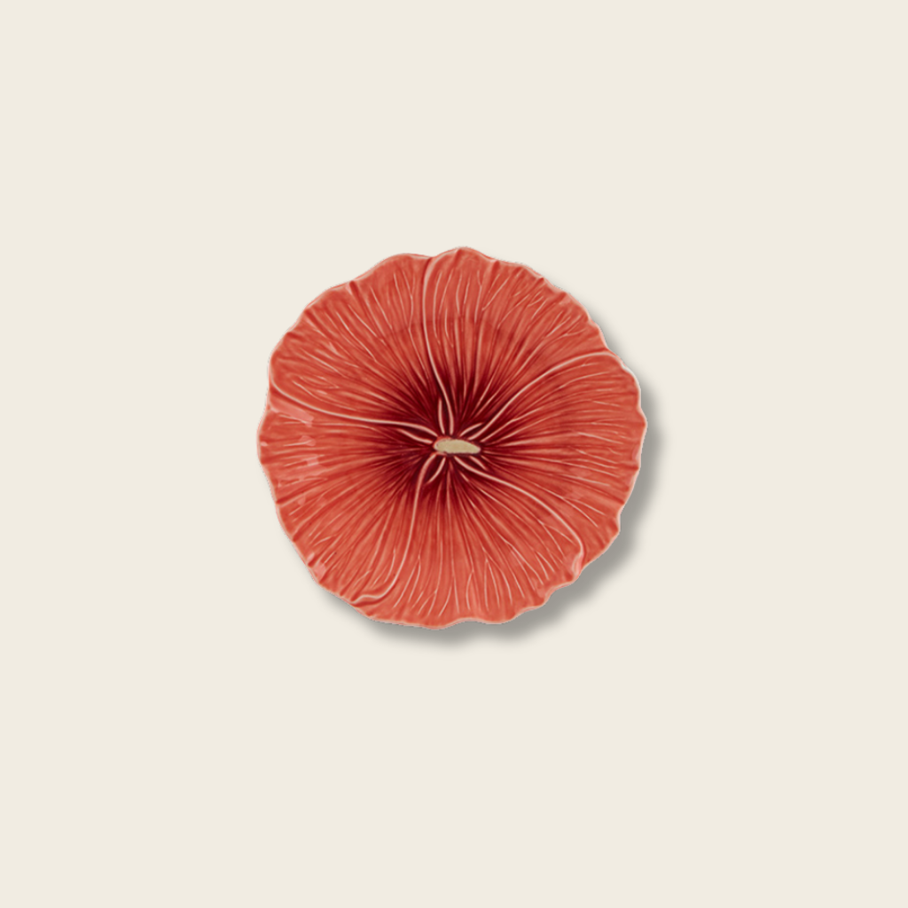 Decorative red flower on a beige background