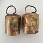 Brass bell ornament on a velvet ribbon, colourway option