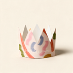 Katie Leamon brushstroke paper crown birthday card on a cream background