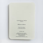 Back of a card with 'Canonbury Press London' branding and product details on a light gray background