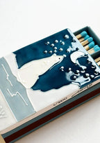 Let it Snow ceramic match box with striker strip and long matches