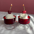 Cherry-shaped beeswax candles, detail