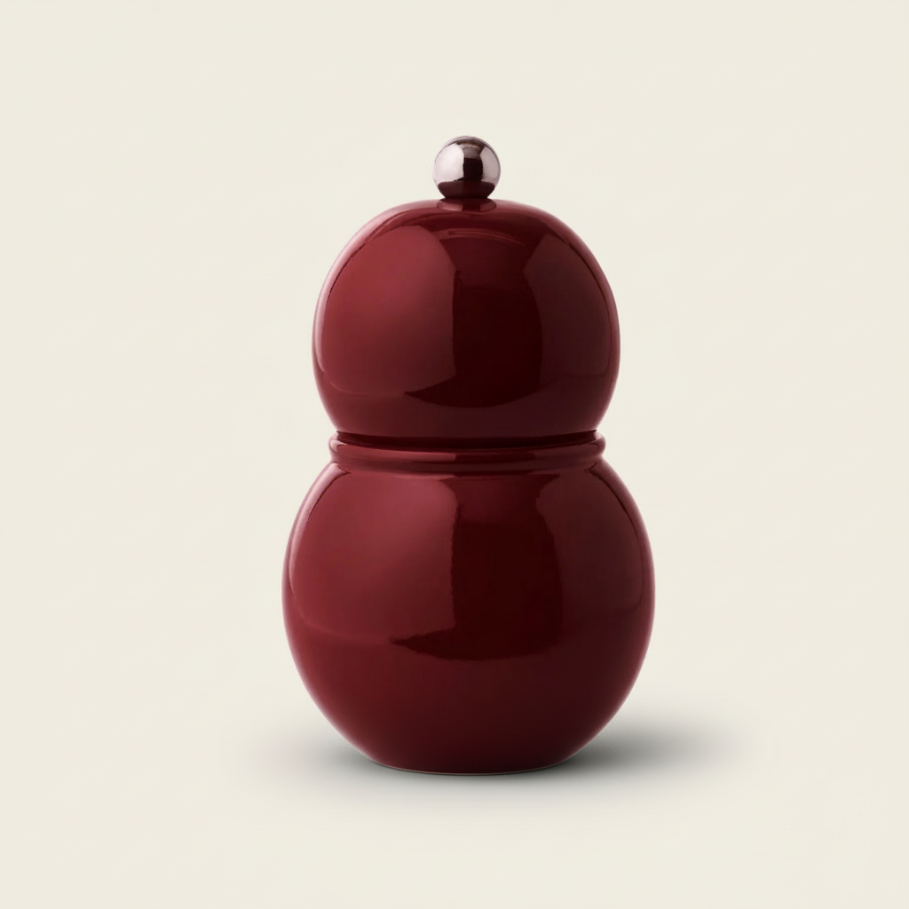 Cherry colour chubby salt and pepper grinder