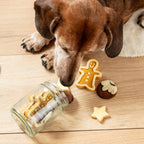 Christmas pudding dog biscuit jar ingredients and allergen label