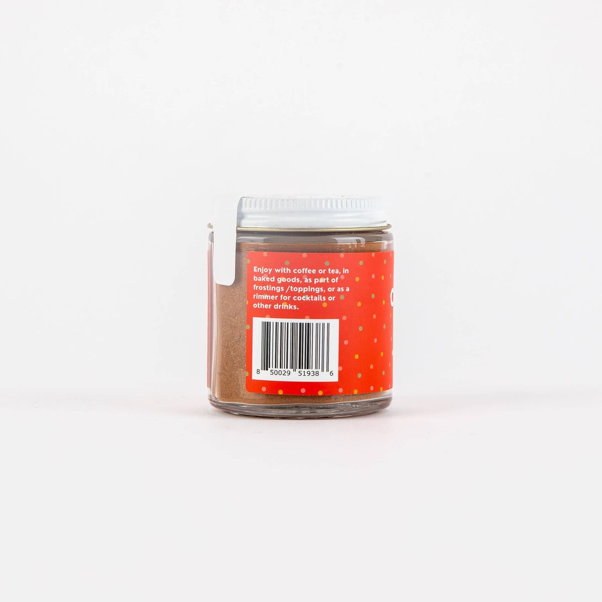 Cinnamon sugar glass jar, supplier photo