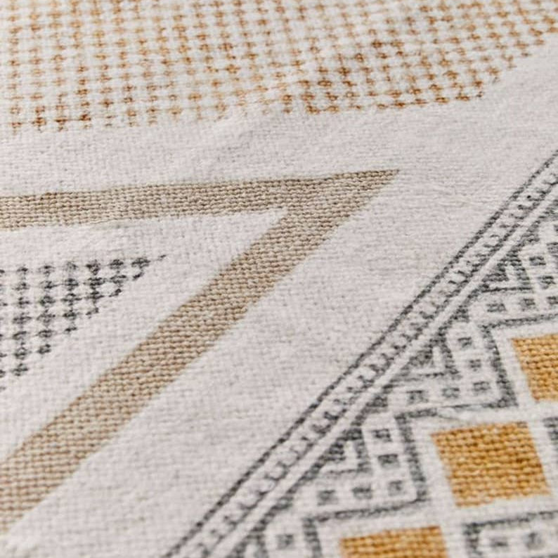 Close-up of a textured fabric with geometric pattern