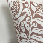 Floral Cushion Cover - Brown & White