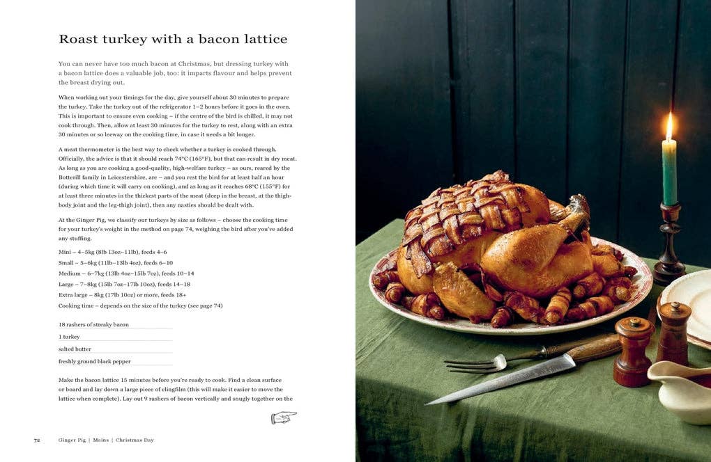 Ginger Pig Christmas Cook Book recipe page