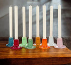 Mineral blue recycled bubble glass candleholder, detail