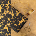 Hand Marbled Wrapping Paper Sheets - Bubbles Gold
