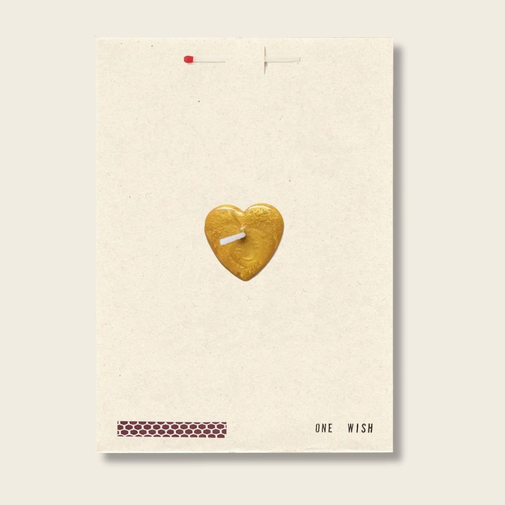 Heart One Wish Greeting Card - Gold
