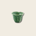 small green cabbage leaf ceramic egg cup