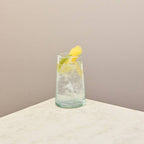 Set of highball glasses in recycled glass, detail view