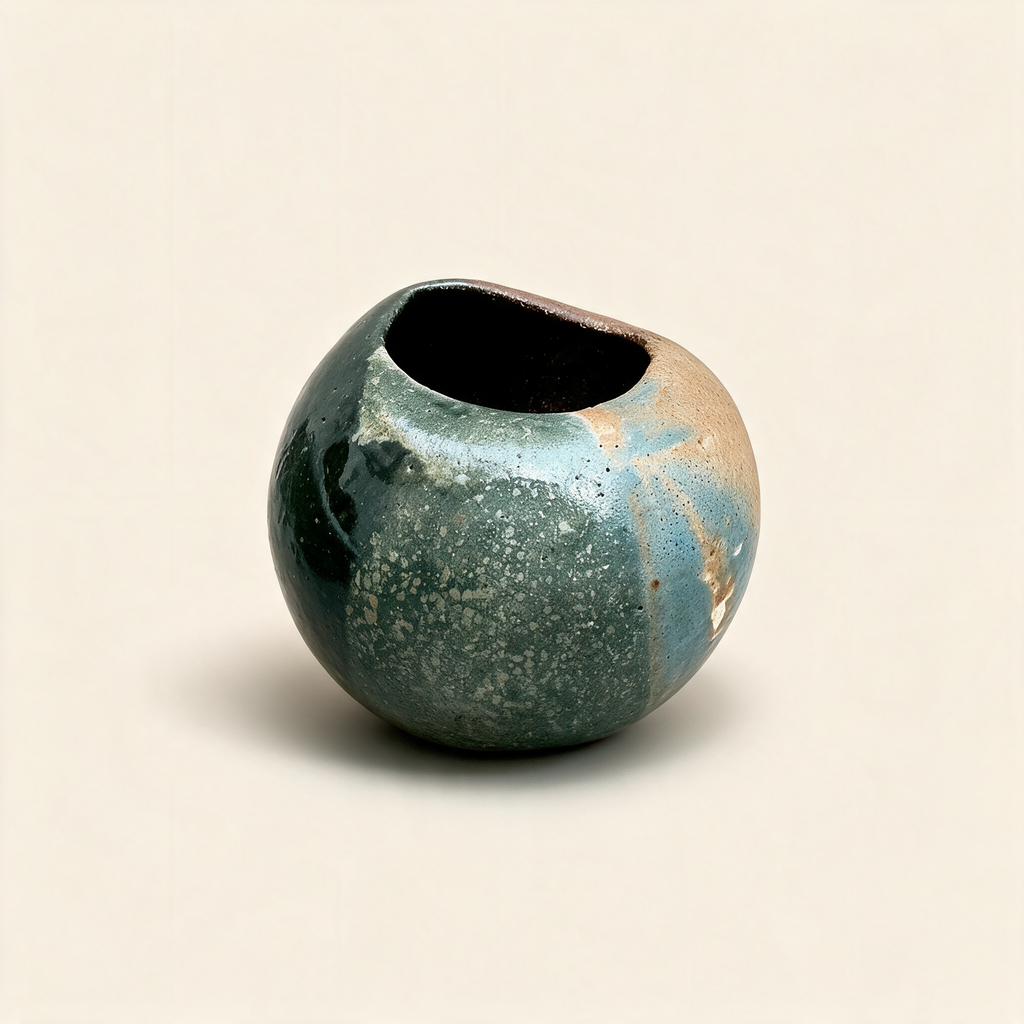 Handbuilt hand-carved clay bowl by Jenny Bailey, about 10.5 by 11.5 cm