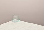 Set of low glasses in recycled glass, detail view
