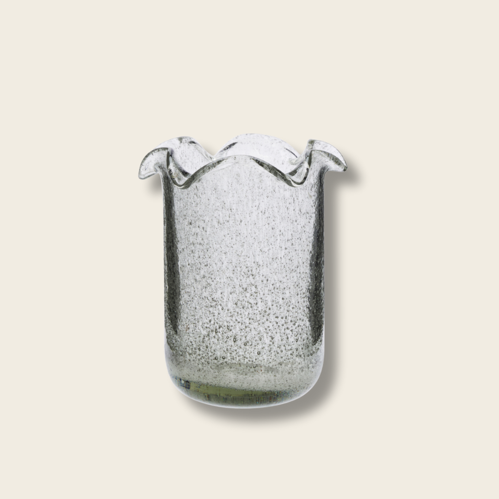 Mouth Blown Bubble Glass Vase