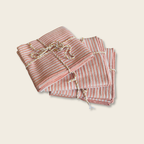 stack of stripe napkins in a bundle 