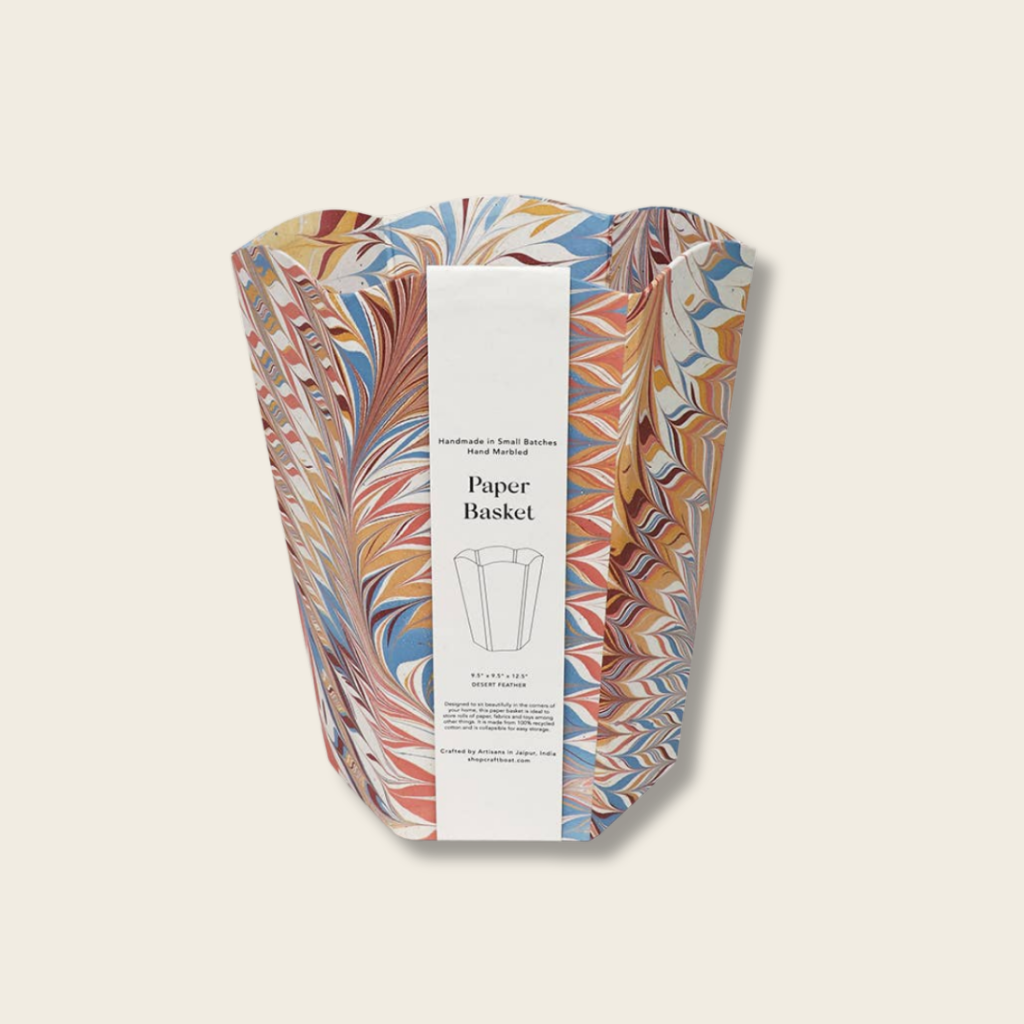 Marbled Scalloped Collapsible Basket