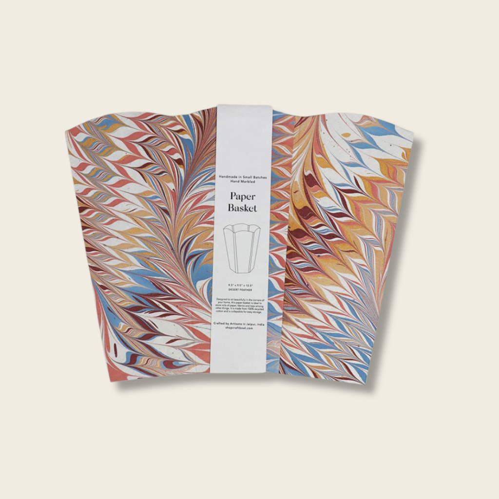 Marbled Scalloped Collapsible Basket