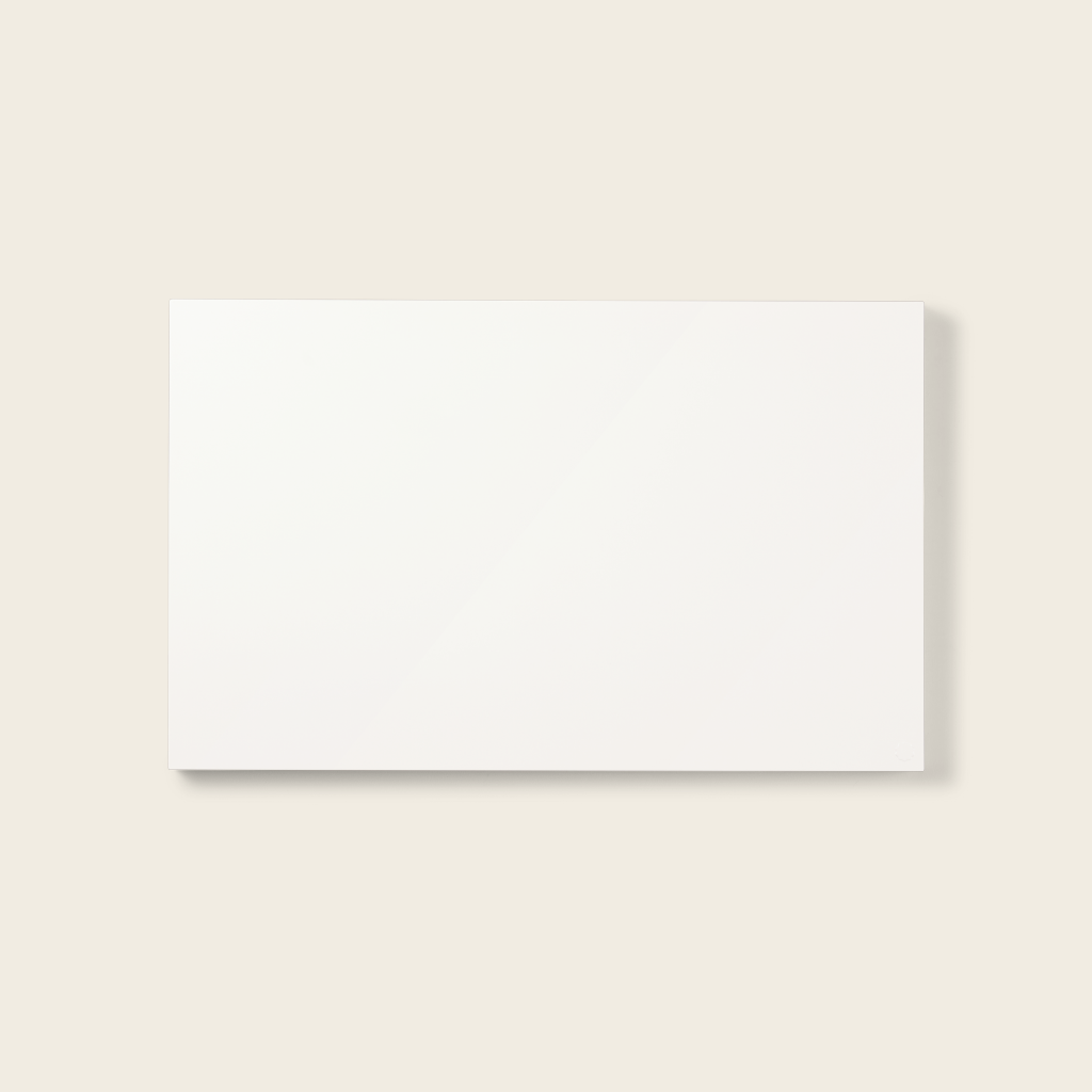 White rectangular object on a beige background