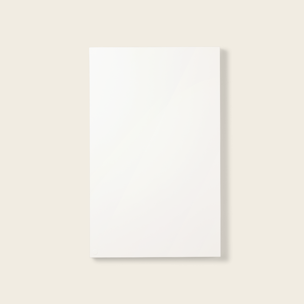 White square poster on a beige wall