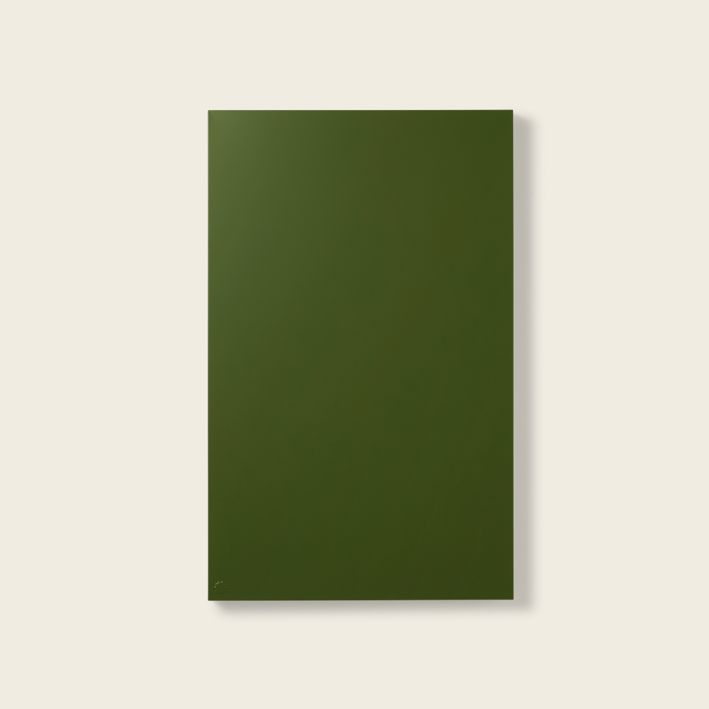 Solid green rectangle on a light beige background