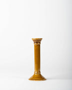 Handmade yellow ochre ceramic taper candlestick, detail