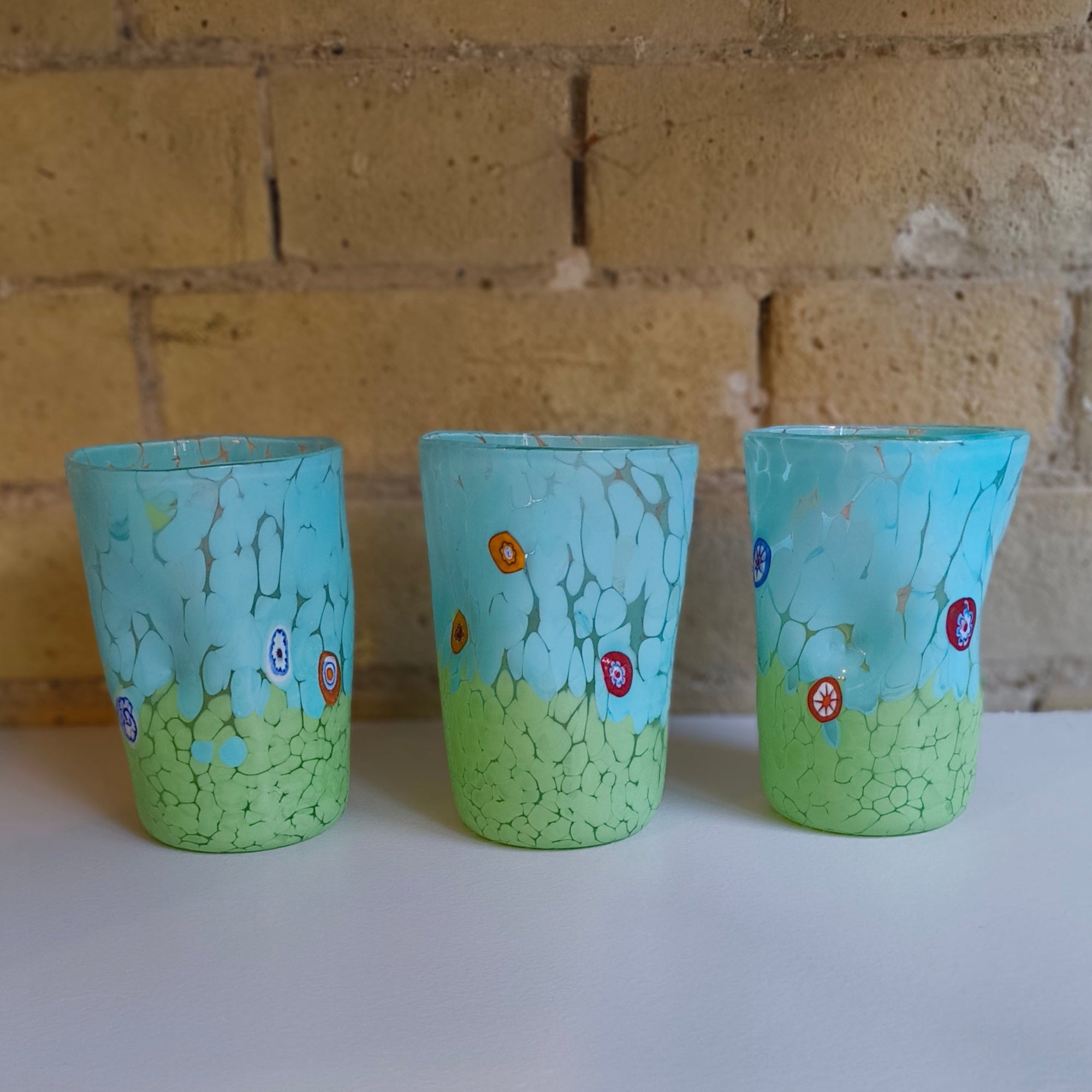 ombre murano tumbler green white