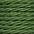 Close-up of green braided rope on a beige background