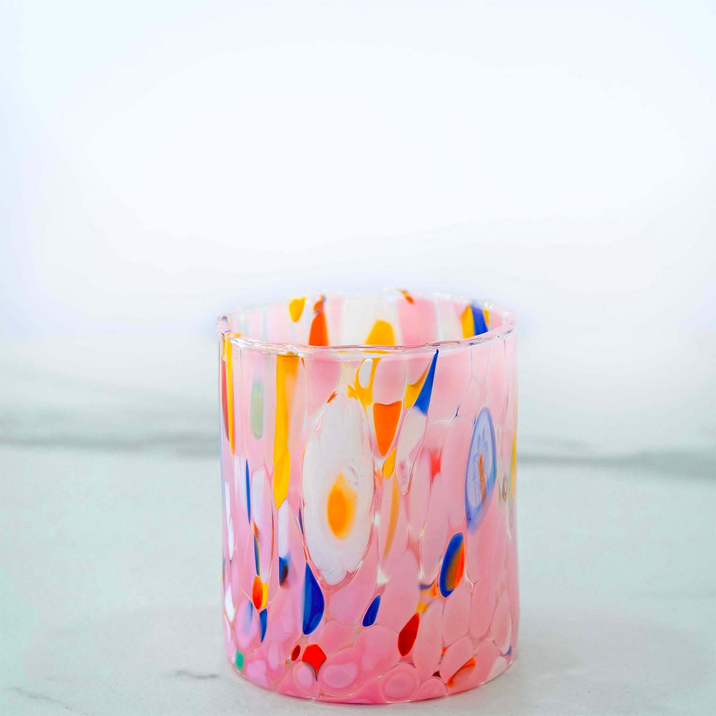 Pink Murano blown glass tumbler, product photo 3