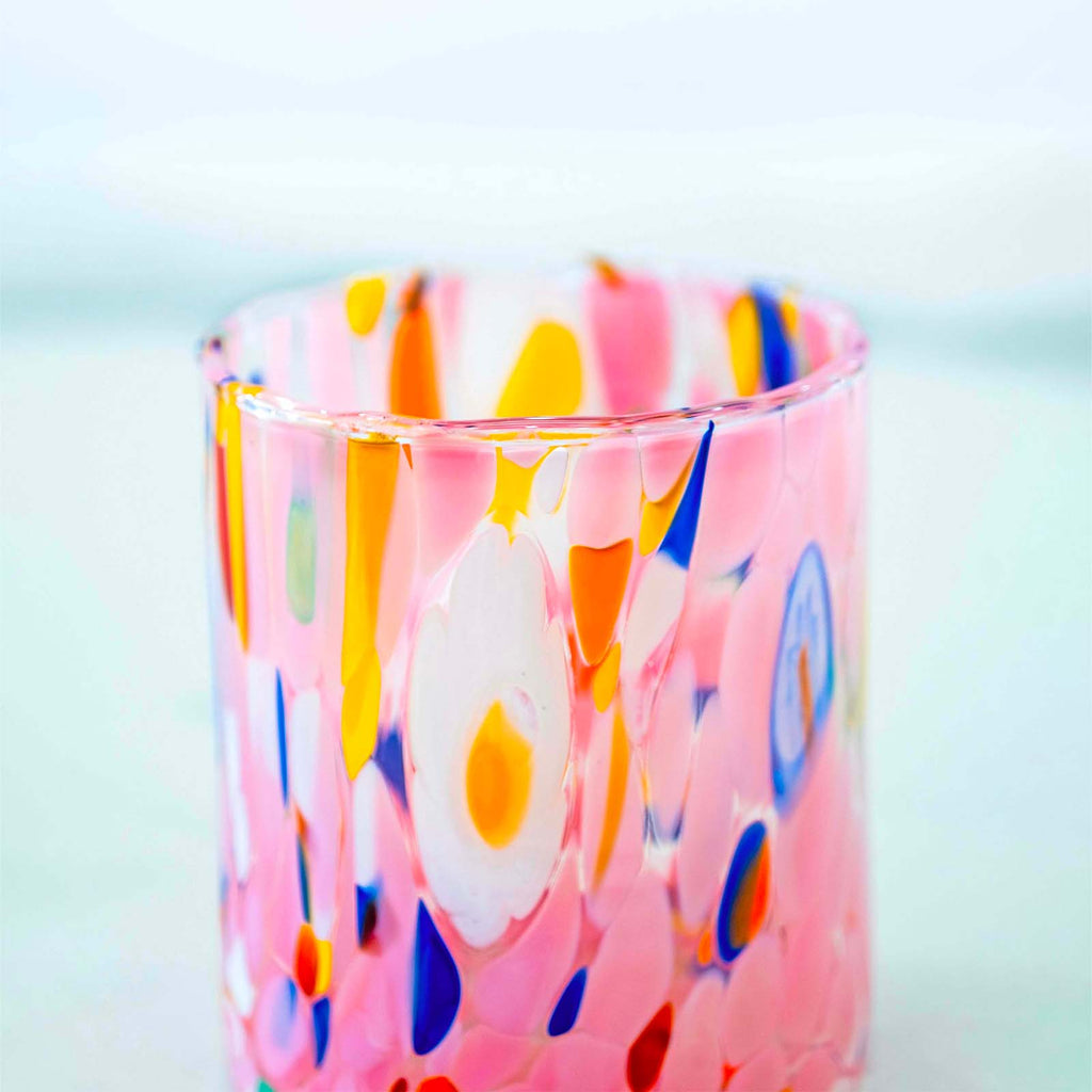 Pink Murano blown glass tumbler, product photo 7