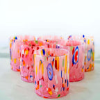 Pink Murano blown glass tumbler, product photo 8