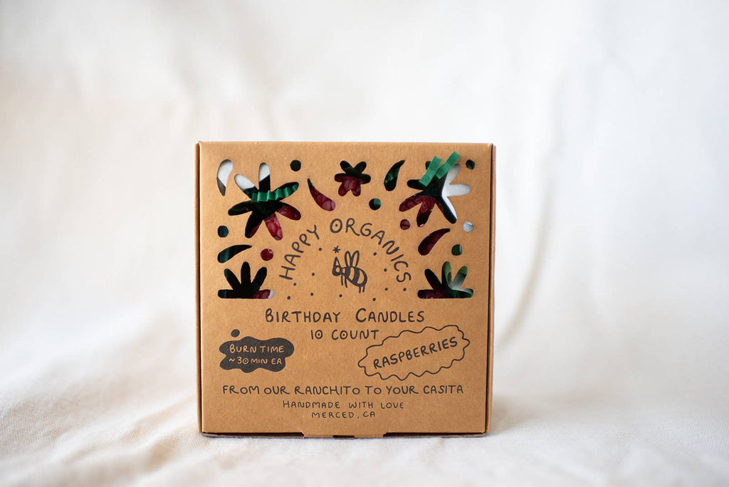 Raspberry-shaped beeswax candles, detail