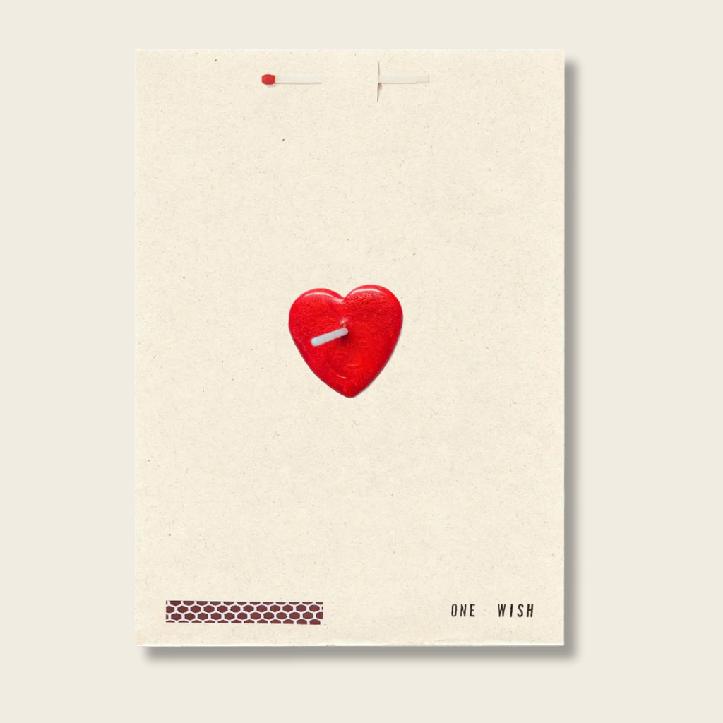 Heart One Wish Greeting Card - Red