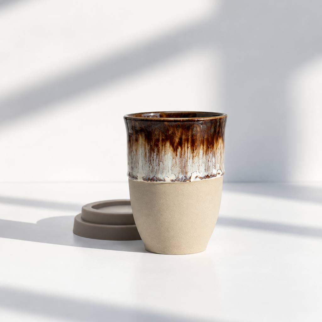 Detail of the glaze on the Rome Classic coffee cup