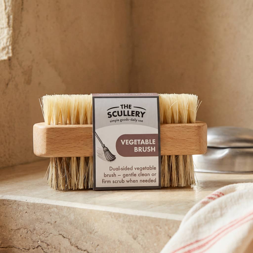 Vegetable brush information sleeve