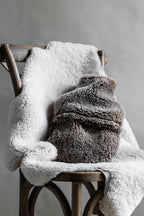 Brown teddy sheepskin hot water bottle cover