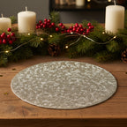 Round metallic object on a white background