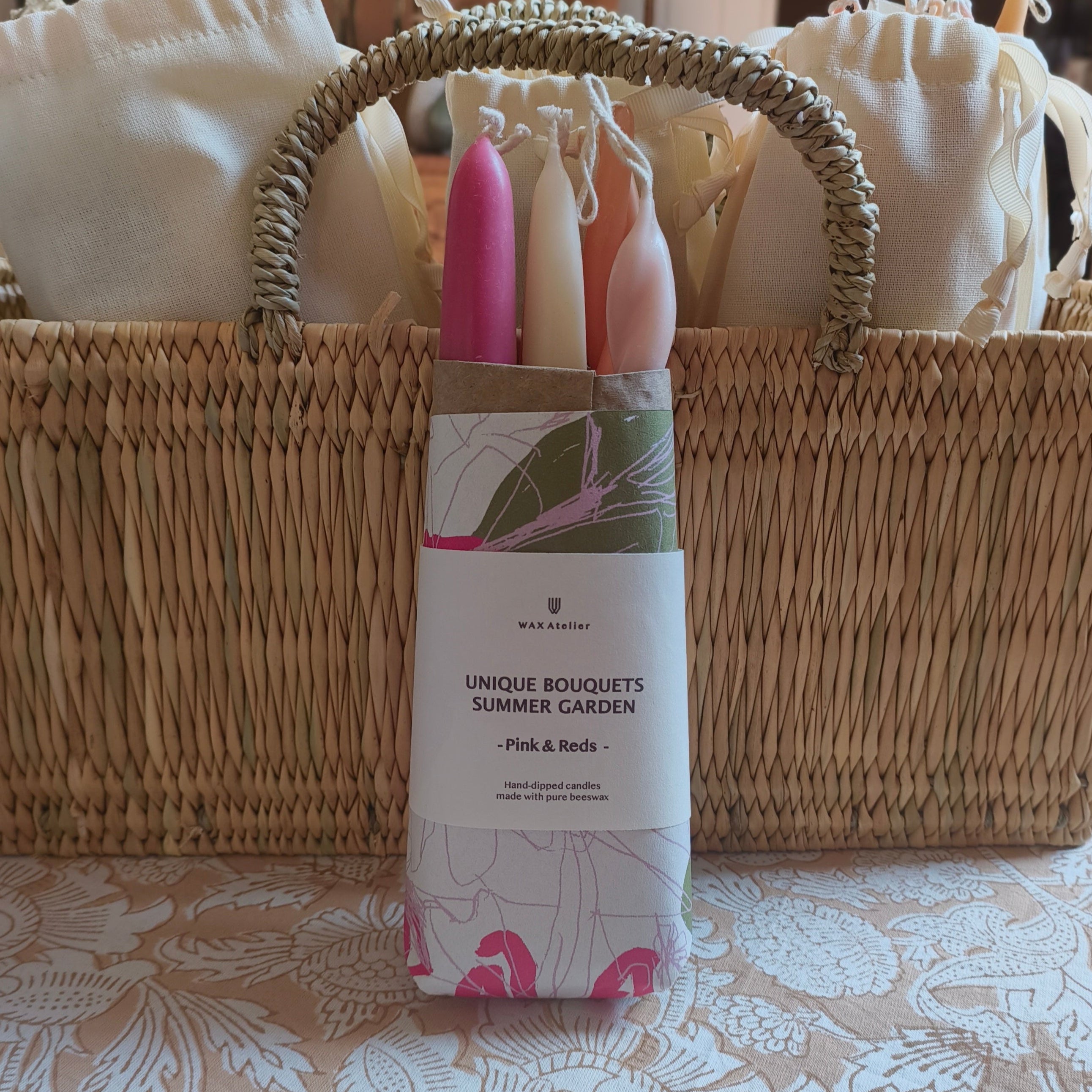 6 pack of pink and red candles