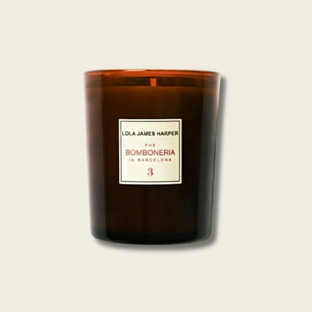 bomboneria candle on a beige background by lola james harper