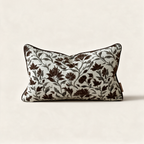 Thea brown and cream print cushion cover, 50 x 30 cm