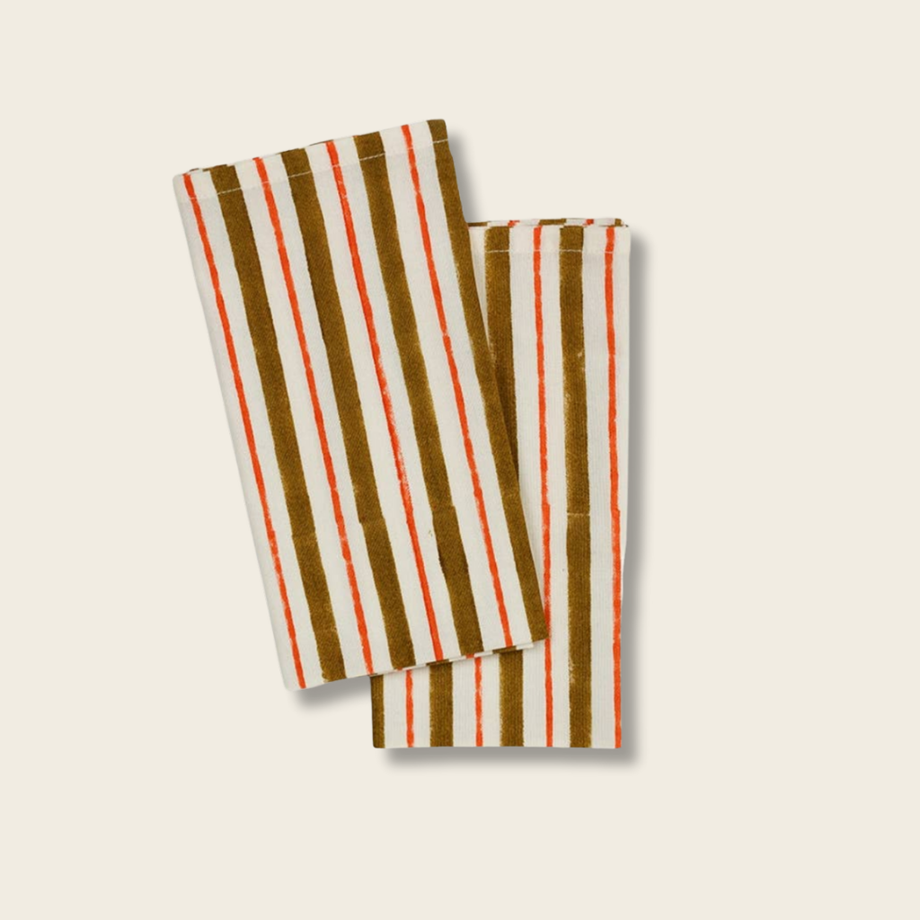 Ticking Stripe Cotton Napkins - Set of 2
